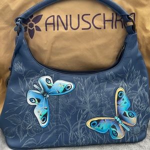 Anuschka Genuine leather butterfly theme purse (item 011)